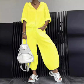 Conjunto Andressa - Elegância em linho must-have 2026 (tendência Italiana)